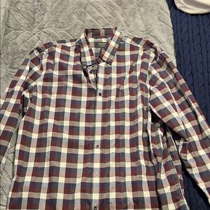 Nordstrom Men's - Burgundy White XL extra large long sleeve button down